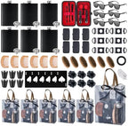 74PCS Baby Shower Prizes for Men 6 Set with 8 oz Stainless Steel Hip Flask with Funnel Bottle Opener Manicure Kit Bath Sponge Sunglasses Gift Bag Baby Shower Game Prizes for Winner Bachelor Party by WishFond