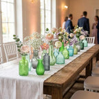 32 PCS Assorted Vintage Bud Vases, Colorful Glass Small Vases Bulk, for Centerpieces, Wedding Table Decor, Home Decorations & Gifts (Green Series) - Image 4
