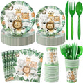 Ziliny 280 Pcs Jungle Safari Animal Tableware Decoration Set Baby Shower by Ziliny