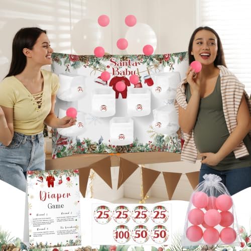 Ctosree 31 Pcs a Santa Baby Is on the Way Diaper Game Set - Image 2