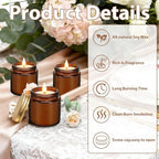 24 Pcs 4 Oz Mini Soy Wax Candles, Rose Sandalwood Scented Aromatherapy Candles Bulk Set, Stress Relief Relaxation Candle, Ideal for Wedding Birthday Party Favors, Gifts and Home Decor - Image 3