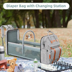 ISMGN Diaper Bag Backpack with Changing Station, Baby Shower Gifts, Grey - Image 4