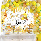 Mcosicka Sweet as Can Bee Honeycomb Bumble Bee Baby Shower Decorations Background Banner (10x8ft (120x96 inch)) - Image 2