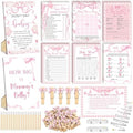Funnymoom 426 Pcs Pink Bow Baby Shower Games Set for Girls, 8 Games by Funnymoom