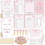 Funnymoom 426 Pcs Pink Bow Baby Shower Games Set for Girls, 8 Games by Funnymoom