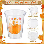 120 Pack Fall Disposable Cups 12oz Plastic Pumpkin Maple Cups for autumn - Image 3