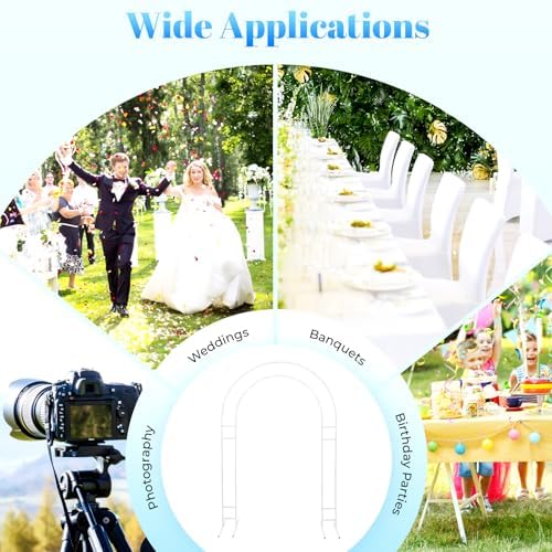 7.2ft Metal Wedding Arch, Double Tube Balloon Arch Backdrop Arch Stand Open Arch Backdrop Support, for Wedding Ceremony Bridal Baby Shower Photo Booth Party Decoration (Silver) - Image 6
