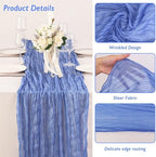 8 Pack Blue Cheesecloth Table Runner 120 Inch Boho Wedding Decor - Image 3