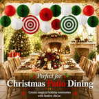 21PCS Red Green White Paper Lanterns Christmas Party Decorations - Image 3