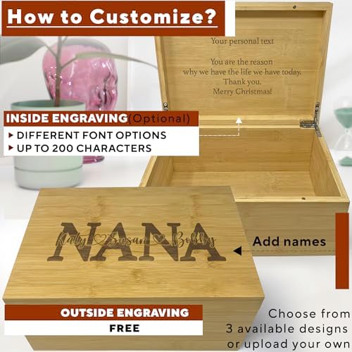 Mom Gifts from Daughters Personalized Mom Gift from Kids Wooden Memory Box - Image 3