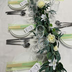 50pcs Paper Hand Fan with Organza Bags,Thank You Tag(Light green) - Image 4