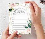 Pack of 30, Its Time to Celebrate Join Us Invitations with Envelopes, Geo Blush Floral Greenery Watercolor Invites for Your Wedding, Bridal Shower Engagement Party, Birthday 5 X 7 Inches - Image 5