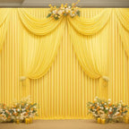 16x10FT Yellow Backdrop Curtains for Wedding Parties, Wrinkle Free Polyester Photography Backdrop Drapes for Wedding Baby Shower Birthday Parties Stage Background Stand Decorations 4x10ft,4 Panels - Image 6