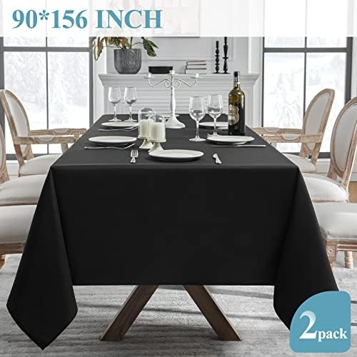 VidaFete Classic Series 2 Pack 90 * 156inch Black Rectangle Tablecloth - Image 5