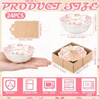 SiliFine 24 Pcs Wedding Favors for Guests Small Ceramic Bowls, Flower, Pink - Image 6