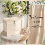 BreezeHug 10" Light Beige Acrylic Wedding Card Box with Lock & DIY Letters - Image 6