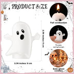MTLEE 50 Sets Halloween a Little Boo is Almost Du Baby Shower Favors Cute Ghost Candles Unscented with Mini Ghost Thank You Cards Bags for Halloween Boo Gender Reveal Party Supplies (Pink) - Image 2