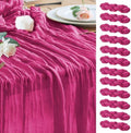Wokceer Cheesecloth Table Runner Fushia 10FT Boho Gauze Runner, 12 Pack by Wokceer