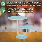 2 Tier Cake Stand, Metal Cupcake Stand Dessert Display Trays of 10/8 Inch, Tall Cake Stand for Wedding, Baby Shower, Home Decor, Throw Events and Parties (Blue) - Image 2
