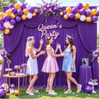 20ft x 10ft Purple Backdrop Curtain for Parties Purple Wrinkle Free Backdrop Drapes Panels for Wedding Mermaid Birthday Party Baby Shower Photo Photography Polyester Fabric Background Decoration - Image 2