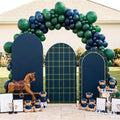 3 Pcs Tartan Arch Backdrop Cover Buffalo Plaid Baby Shower Photo Background by Chunful