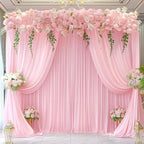 Pink Backdrop Curtains-Wrinkle-Free Polyester Photography Drapes Party Curtain Background for Baby Shower Wedding Decorations- 32 X10FT (Pink) - Image 5