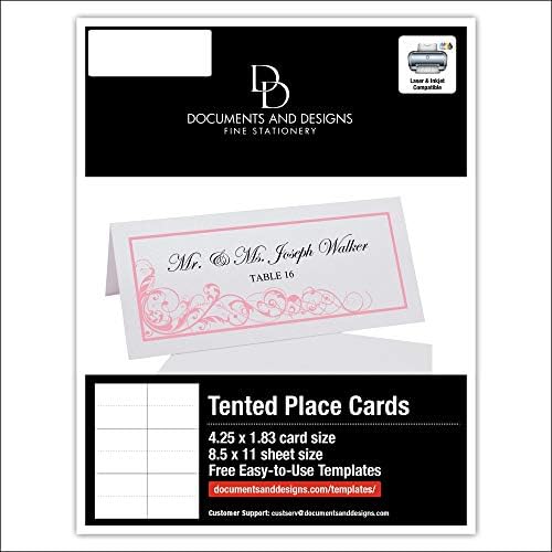 Scribble Vintage Swirl Printable Place Cards, Pink, Set of 150 (25 Sheets) - Image 6