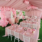 Pink Tablecloth 90x132inch Rectangle Sequin Tablecloth for Party Decoration - Image 2