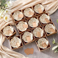 12 Pcs Wedding Favors for Guests Small Ceramic Bowls, Flower, Beige by SiliFine