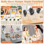 8 Pcs Clear Acrylic Buffet Risers with Mini Sign and Maker,Buffet Risers and Stands Clear Food Display Risers for Buffet Table Party Catering Dessert Cupcake Collectibles (8" 7" 6" 5" 5" 4" 4" 3") - Image 4