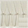 8 Panels Beige Backdrop Curtain for Wedding Parties Wrinkle Free Beige Photo Curtains Backdrop Drapes Fabric Decoration for Baby Shower Photography 40ft(W) x 10ft(H) by Tao-GePartyDecorations