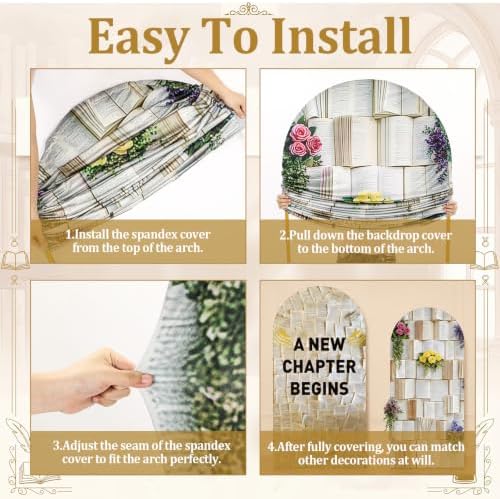Tingjoo 2 Pcs a New Chapter Begins Decorations Book Themed Party Backdrop - Image 5