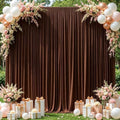 10x10ft Brown Backdrop Curtains for Wedding Parties Wrinkle Free Photo Backdrop Drapes for Photography Birthday Baby Shower Soft Fabric Party Backgournd for Photoshoot 5x10ft, 2 Panels by Partisky