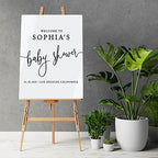 Andaz Press 16"x20" White Acrylic Personalized Baby Shower Welcome Sign, Gender Neutral Large Custom Sign for Easel Stand, Modern Baby Shower Decorations - Image 2