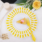 COLOSUS 150PCS White Yellow Plastic Plates, Party Plates and Silverware set - Image 5