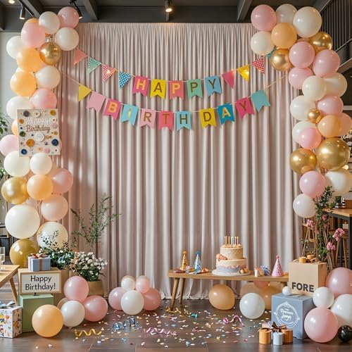 40x10ft Nude Backdrop Curtains for Wedding Parties Wrinkle Free Photo Backdrop Drapes for Photography Birthday Baby Shower Soft Fabric Party Backgournd for Photoshoot 5x10ft, 8 Panels - Image 6