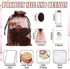 Leelosp 24 Sets a Baby Is Brewing Baby Shower Favors for Guests Coffee Themed Party Favors with Mini Glass Jars Coffee Bean Soap Thank You Cards Organza Gift Bags for Gender Neutral Shower Decoration - Image 6