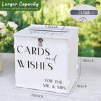 White Acrylic Card Box with Slot & Lock, Elegant Wedding Card Boxes for Reception, Large Money Envelope Gift Card Box for Party Wedding Birthday Engagement Anniversary Stylish Table Decor - Image 2