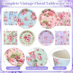 450 Pcs Tableware Set, Serve 50, Vintage Color, Vintage Floral - Image 3
