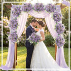 Zeyune 12 Pcs 13.4 Inch Artificial Flowers Bouquet,Peony,Purple - Image 5