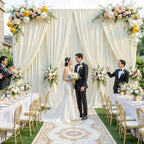 20x8ft Ivory Photo Backdrop Curtains for Parties Wedding Wrinkle Free Polyester Photoshoot Curtains Drapes Backdrop for Birthday Baby Shower Graduation Stage Photography Background 4 Panels 5x8FT - Image 4