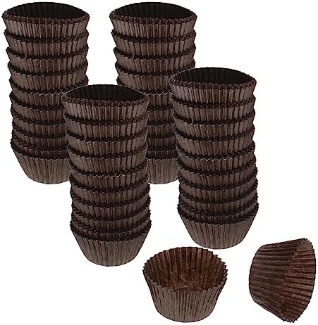 CybrTrayd No.3 Glassine Paper Approximately 2,500 Pieces – 15/16” Base, 5/8” Wall Candy Cups, Brown by CybrTrayd