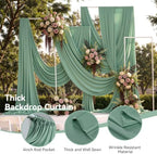 10 ft x 30 ft Sage Green Backdrop Curtains for Parties, Wrinkle Free Sage Green Photography Backdrop Drapes for Wedding Boys Birthday Baby Shower Bridal Shower Party - Image 7