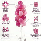 HIINS 2 Set Pink Balloon Tower Stand,5FT with Water Fillable Base for Party - Image 3