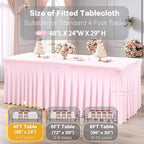 Shillance 2 Packs Baby Pink Spandex Table Covers 4ft,Fitted Table Covers for 4 Foot Tables Stretch Spandex Table Skirts Rectangle Tables for Event, Wedding, Banquet & Parties - Image 3