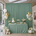 20×10 Sage Green Curtains for Wedding Party Backdrop Decor-4 Panels 5×10ft - Image 6
