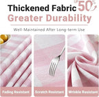 Laolitou Pink Gingham Table Cloth Round Tables Buffalo Plaid Checkered Tablecloth Cotton Linen Farmhouse Tablecloths Washable Wrinkle Free for Baby Shower Picnic Kitchen, 60", 2-4 Seats - Image 4