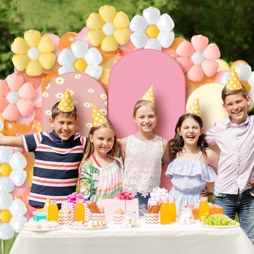Foilswirl 34 Pcs Daisy Party Decor, 4ft 5ft 6ft Daisy Arch Backdrop Covers - Image 5