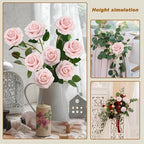 Artificial Flowers Realistic Roses, 100pcs Real Looking Fake Roses with Stem for DIY Wedding Bouquets Centerpieces Bridal Shower Party Home Romantic Decorations (Light Pink) - Image 4