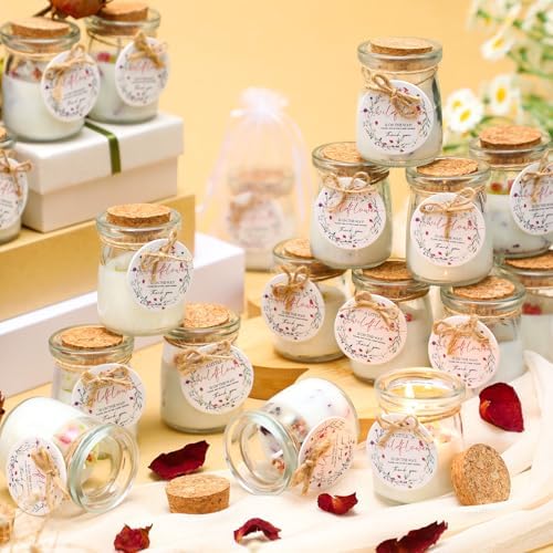 Threlaco 20 Wildflowers Pcs Baby Shower Favor Candle Glass Jar - Image 4